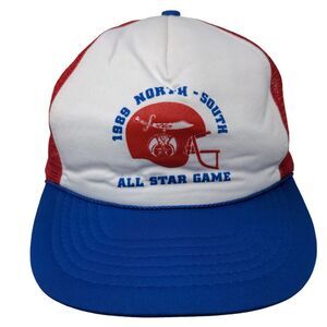 Shriners Men's Snapback Mesh Back Hat Multicolor Size M/L Vintage 1989 80's